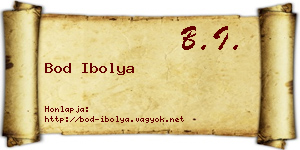 Bod Ibolya névjegykártya